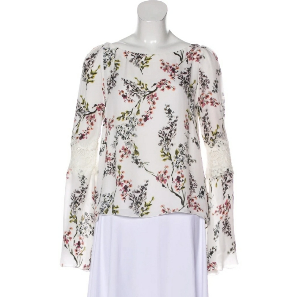 Stone Cold Fox Chateau top 100% silk bell …